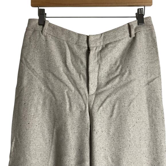 Linda Allard Ellen Tracy Gray Beige Wide Leg Wool Angora Trouser Pant Sz 8 - Picture 2 of 9